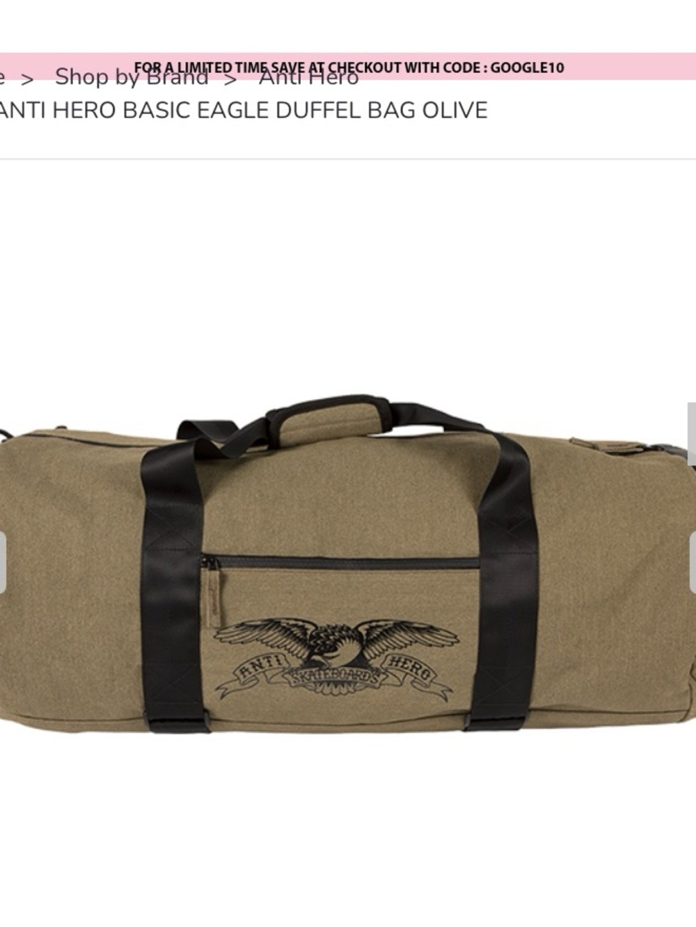 Anti-Hero Olive Skate Duffel Bag